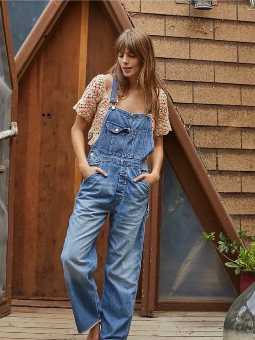 Anthropologie Edwin Sadie Denim Overalls L $248 NWT *Run small